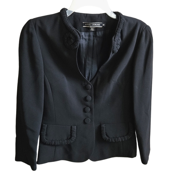 Sandra Angelozzi - statement black work blazer with great detailing - us size 2 - Picture 1 of 5